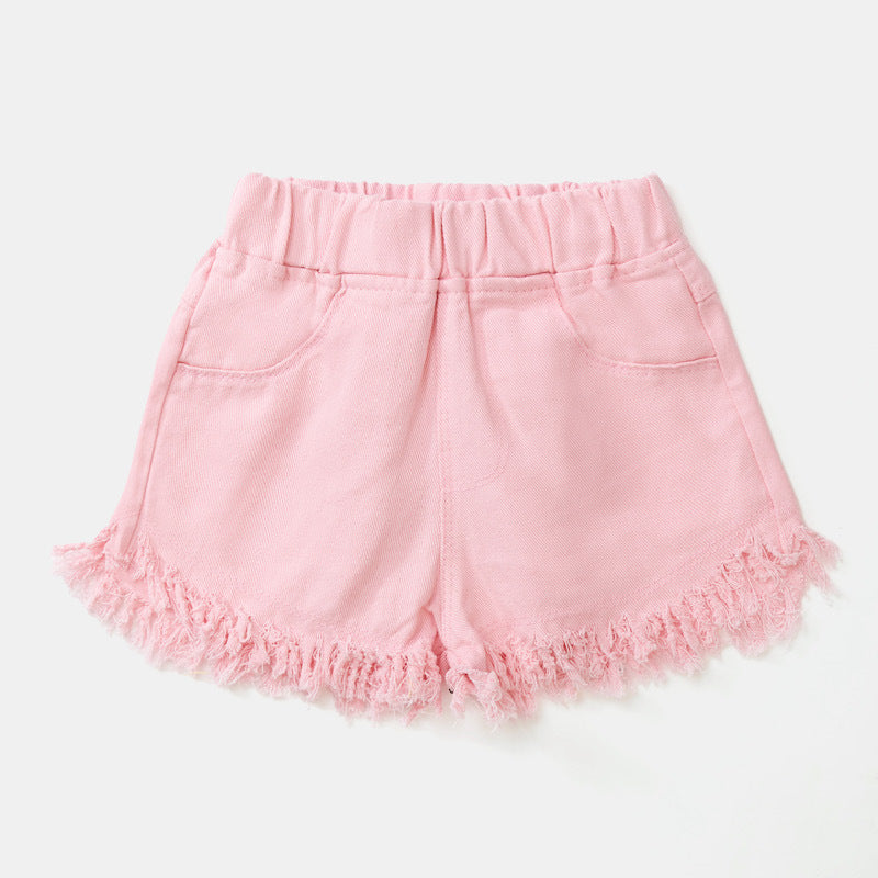 Fashionable Summer Denim Color Shorts For Big Kids