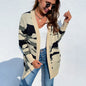 Knit Sweater Women's Long Camouflage Sweater Cardigan