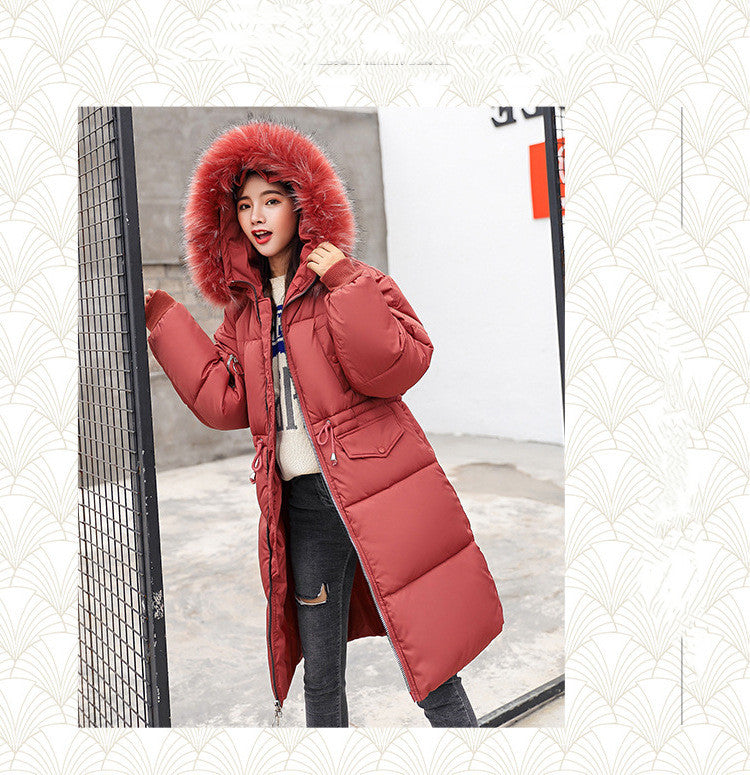 Korean Style Plus Size Slim-fit Hooded Women's Down Jacket