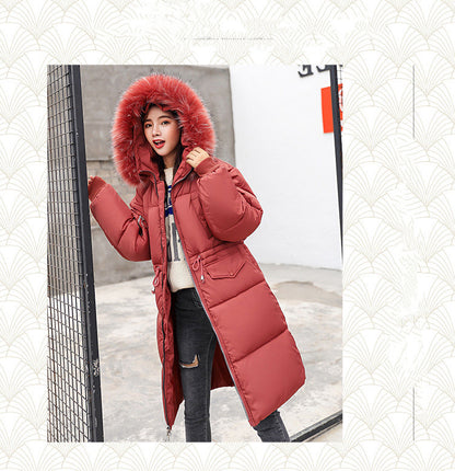 Korean Style Plus Size Slim-fit Hooded Women's Down Jacket