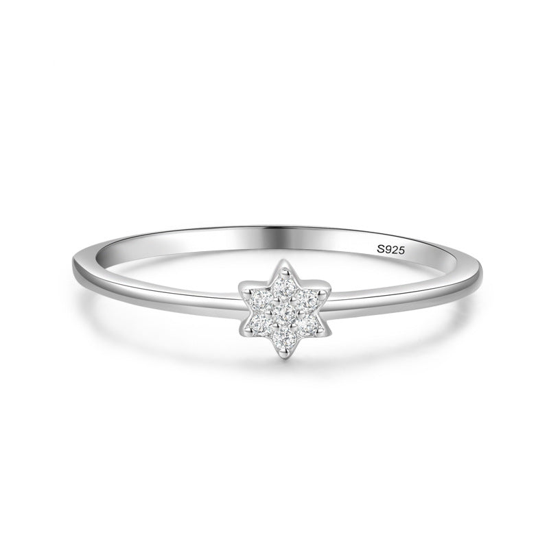 Micro Diamond Fine Ring Female Korean Fashion Net Red Jewelry Niche Design Mini Joint Tail Ring