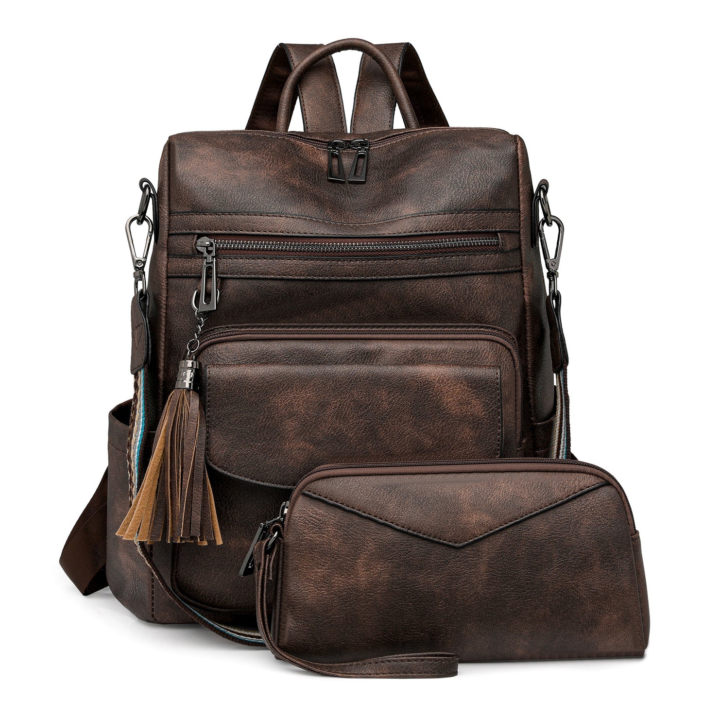 Retro Versatile Women's Backpack With Two-tone Fringe