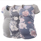 Round Neck Short Sleeve Printed Maternity T-shirt