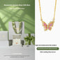 Women's Sterling Silver Enamel Butterfly Necklace