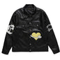 Vintage Loose Top PU Leather Jacket Coat For Men And Women