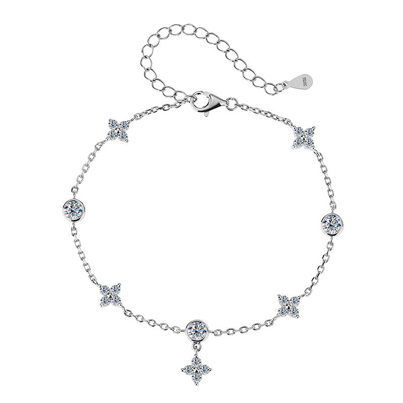 S925 Silver-plated Platinum Moissanite Bracelet