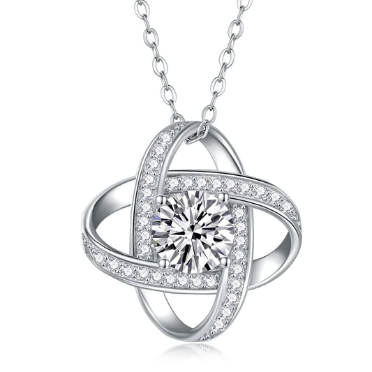 Cycle - Set With Top-quality Moissanite, Fashionable And Light Luxury Jewelry, Silver Pendant Necklace S925, Silver-plated Platinum
