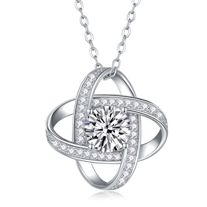 Cycle - Set With Top-quality Moissanite, Fashionable And Light Luxury Jewelry, Silver Pendant Necklace S925, Silver-plated Platinum