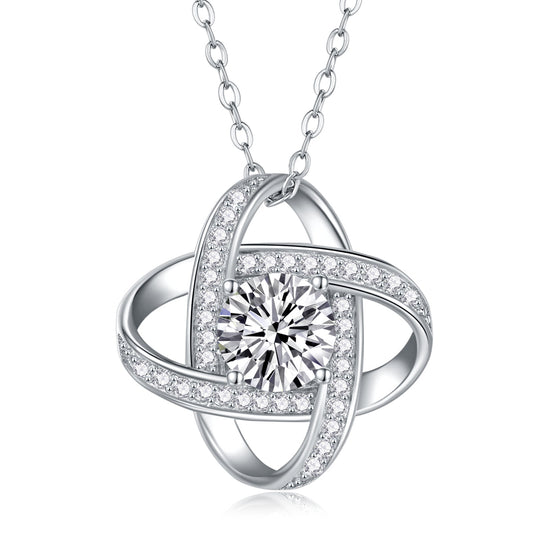 Cycle - Set With Top-quality Moissanite, Fashionable And Light Luxury Jewelry, Silver Pendant Necklace S925, Silver-plated Platinum
