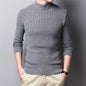 Striped All-match Men's Half-high Neck Long-sleeved Sweater