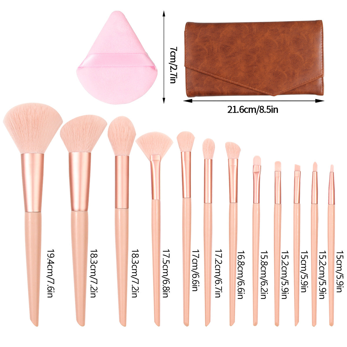 12 PCs Makeup Brush Set Soft Hair Beauty Tools