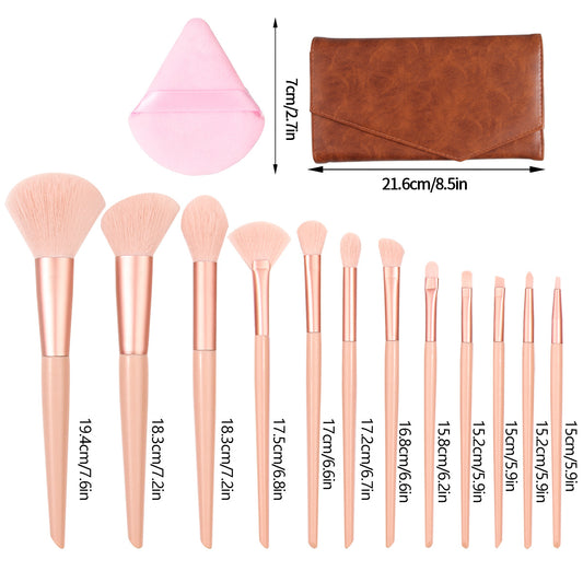 12 PCs Makeup Brush Set Soft Hair Beauty Tools