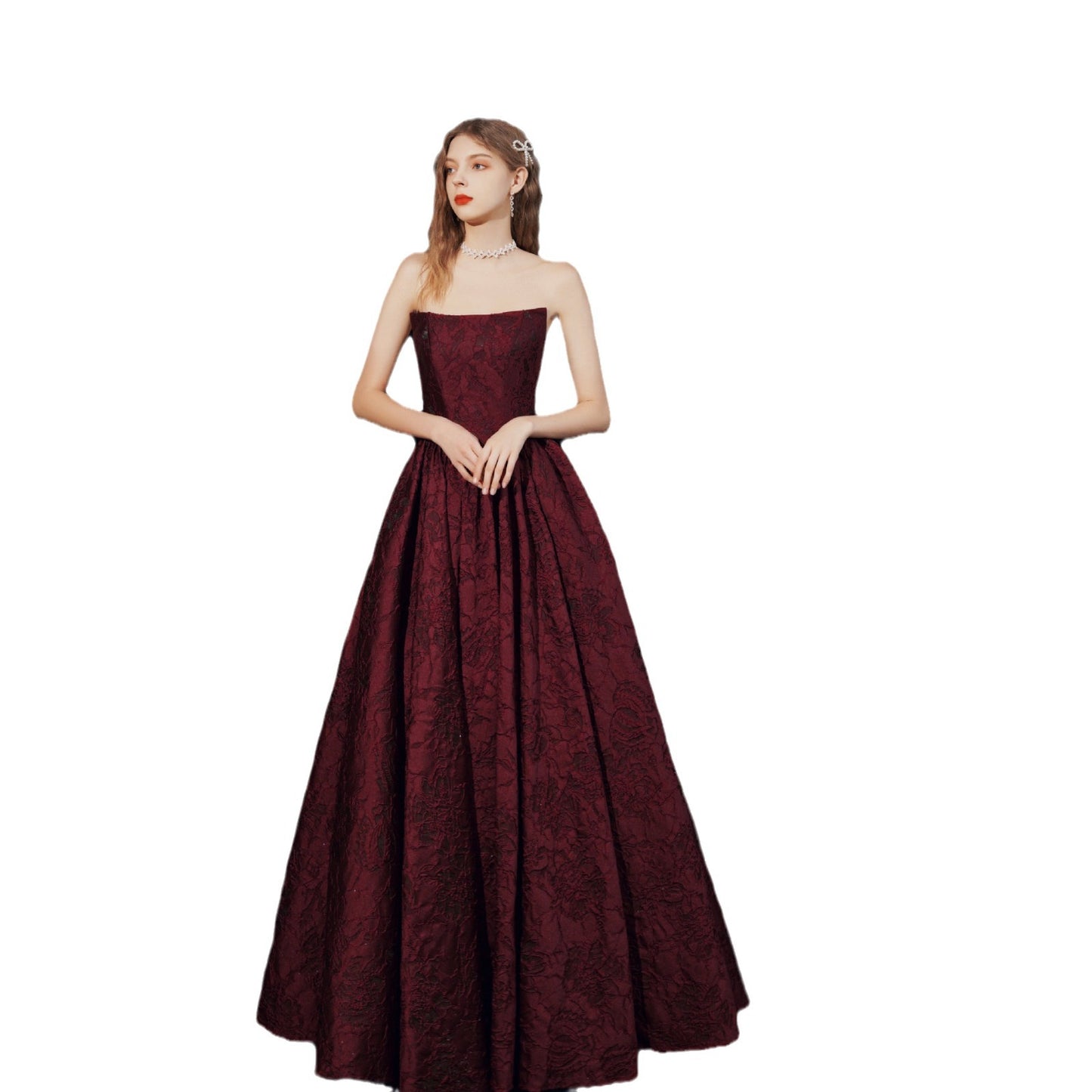 Graceful Satin Long Dress For Women Tube Top Dress