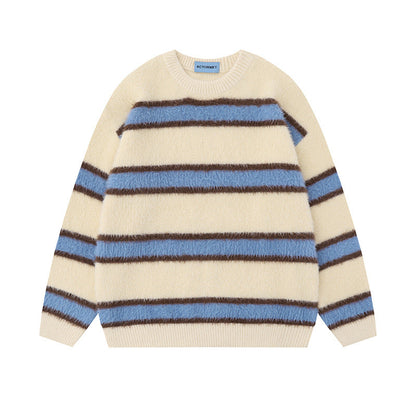 Vintage Stripe Knitted Men's And Women's Sweaters