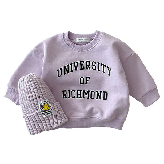 Infant & Toddler Casual Bright Alphabet Round Neck Sweatshirt