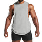 New Fitness Wide Shoulder Vest Men's Solid Color Sports Casual