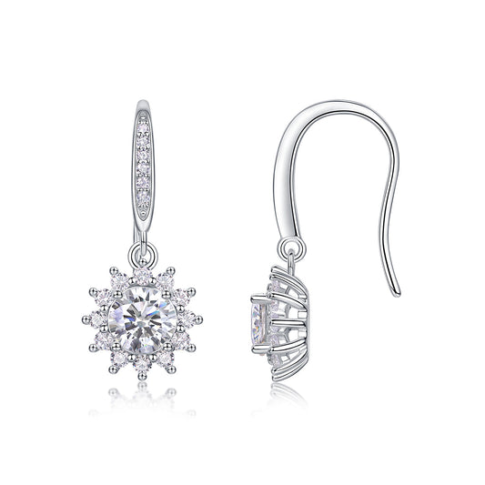 City Of Splendor - Earrings Set With Top-quality Moissanite S925, Silver And Platinum-plated Stud Earrings, A Fashionable And Trendy Accessory That Can Be Tested With A Diamond Pen.