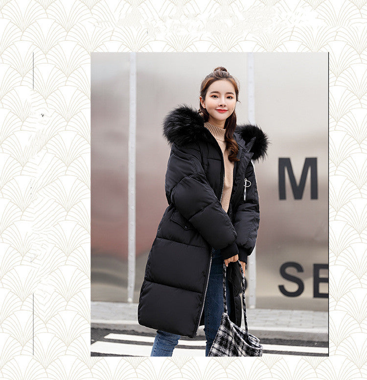 Korean Style Plus Size Slim-fit Hooded Women's Down Jacket