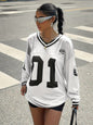 Women's Number And Letter Printed Football T-shirt
