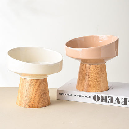 Cat Ceramic Bowl Puppy Dogs Food Water Dish Bowls Pet Elevated Canned Snacks Dining Plate Cats Small Dogs Feeding Supplies