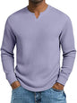 Men's Slim-fit Casual Long-sleeve V-neck Top