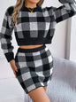 Midriff Baring Sweater Sheath Skirt Suit