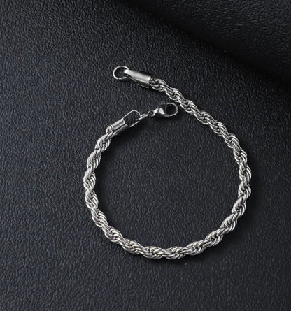 Stainless Steel Bracelet That Wont Fade Cuban-link Chain Fashionable Versatile Washable Titanium Steel Bracelet