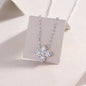 Lucky Four-Leaf Clover - A Fashionable And Light Luxury Jewelry Pendant Necklace Set With Top-quality Moissanite, S925 Silver Plated Platinum