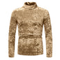 New Men's Long-sleeve Fashionable Velvet High-neck Undershirt