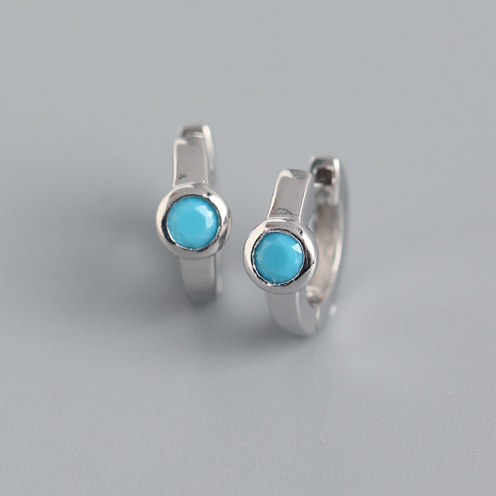 Light Luxury S925 Sterling Silver Blue Zircon Earrings