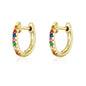 Real gold earrings with zircon single row diamond earrings