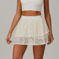 Lace Nude Feel Yoga Skirts Mesh Breathable Exercise Skirt