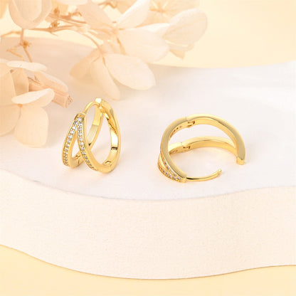 White Copper Plated 925 Silver New Butterfly Round And Square K Gold Earrings