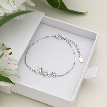 S925 Sterling Silver Bracelet Love Light Luxury All-match Jewelry