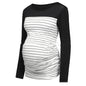 Ladies Maternity Care Striped Top T-Shirt Long Sleeve Breastfeeding