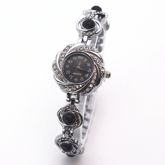 Chalcedony Women's Diamond Light Luxury Minority Bracelet Watch