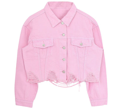 Short cropped denim jacket