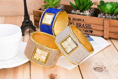 Diamond-studded fashion watch