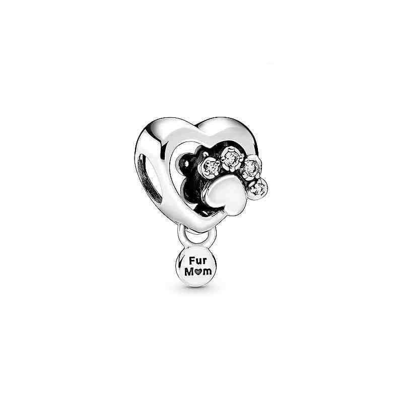 S925 sterling silver new hollow footprint pendant