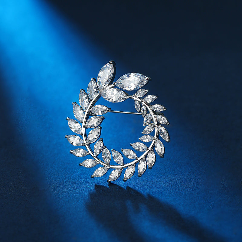 European And American Temperament Round Willow Brooch
