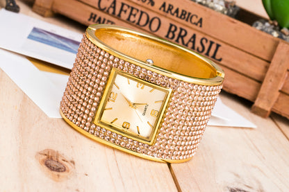 Diamond-studded fashion watch