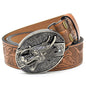 Personality Student Trendy Printing Engraving Smooth Buckle Knife Embossing Belt