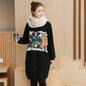 Plus size fashion printing plus velvet base shirt