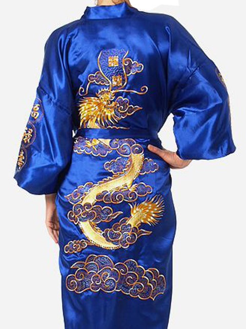 Men's home clothes embroidered Nightgown