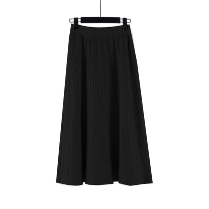 Long skirt knitted sweater dress