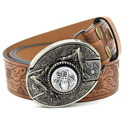 Personality Student Trendy Printing Engraving Smooth Buckle Knife Embossing Belt