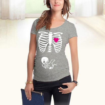 Spoof round neck maternity dress
