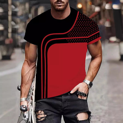3D Christmas Style Digital Print Men's Short Sleeve T-shirt Casual Short Sleeve
