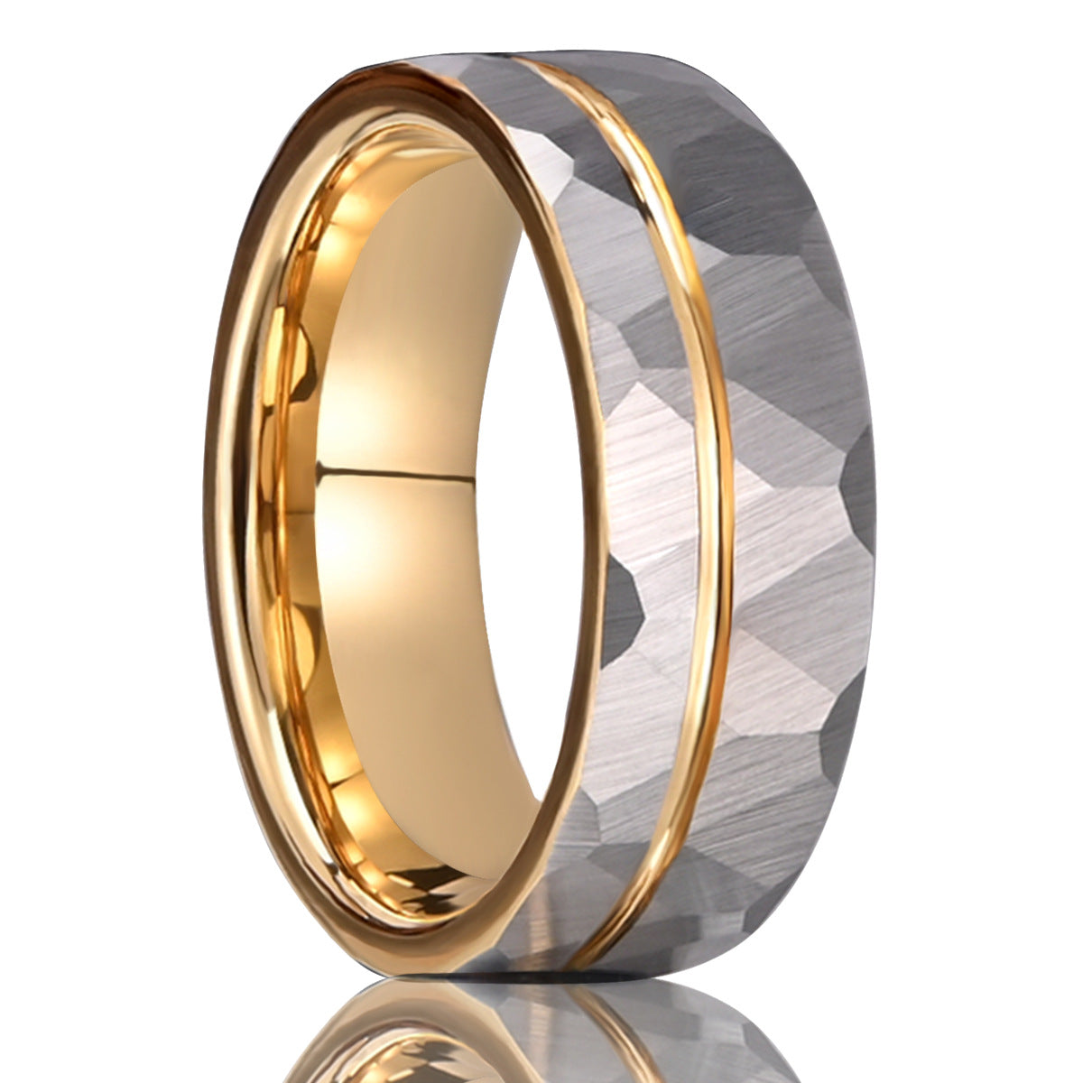8-width Tungsten Gold Ring For Men