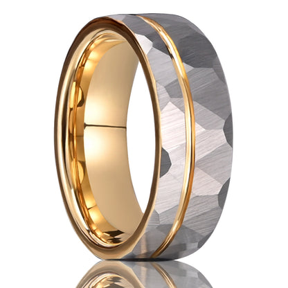 8-width Tungsten Gold Ring For Men